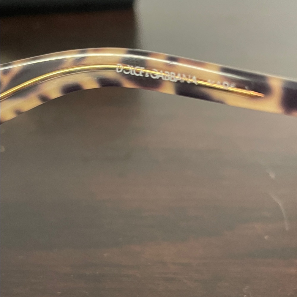 Dolce & Gabbana Brown Gradient Shield Sunglasses with Gold Accents - Picture 6 of 6